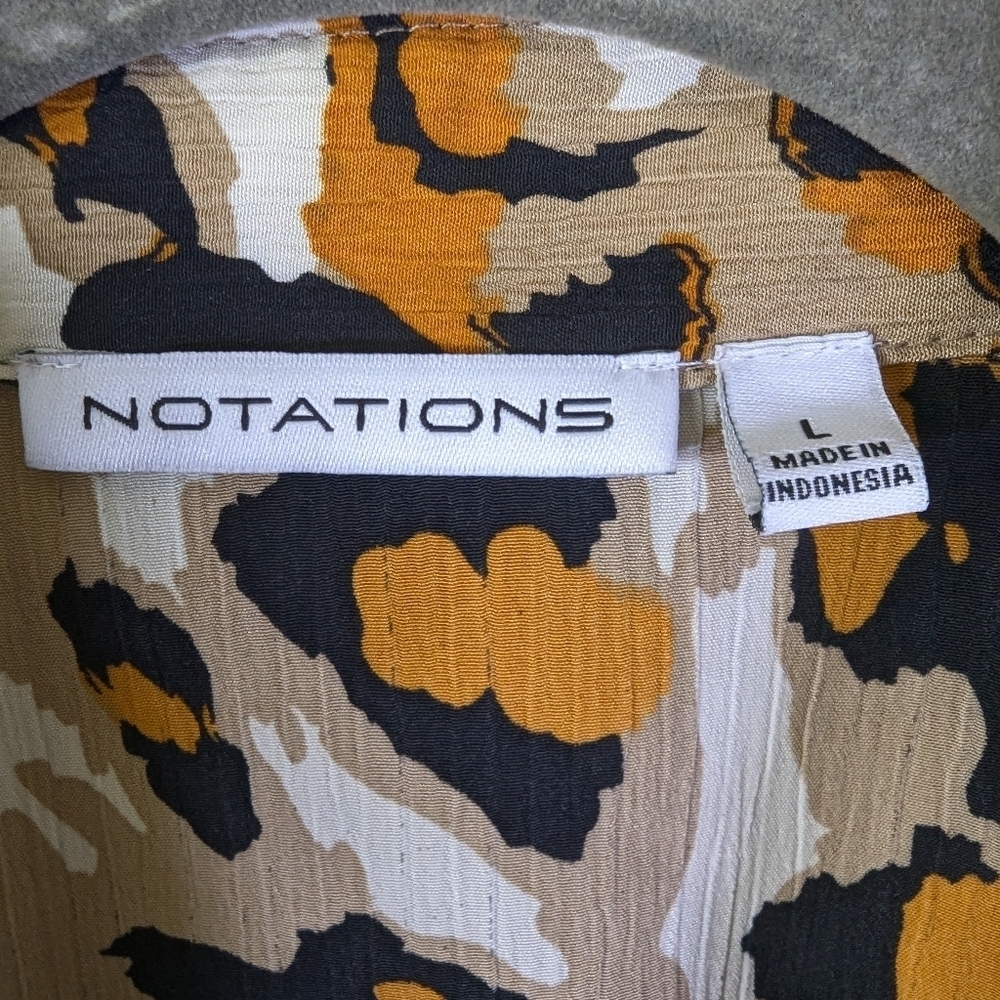 Notations women's cheetah print top with black tank attached size L - Picture 5 of 5